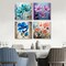 Paint By Numbers Flower Kit for Adults Beginners – 4 Pack Framed 8x8 Inch DIY Acrylic Paint by Numbers Canvas Set, Easy Floral Wall Art Painting Kit for Home Decor & Gift